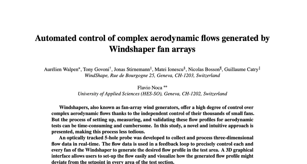 Closed-Loop Control of Windshaper Fan Arrays